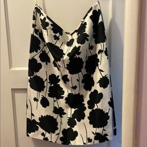 Floral Black and White Skirt